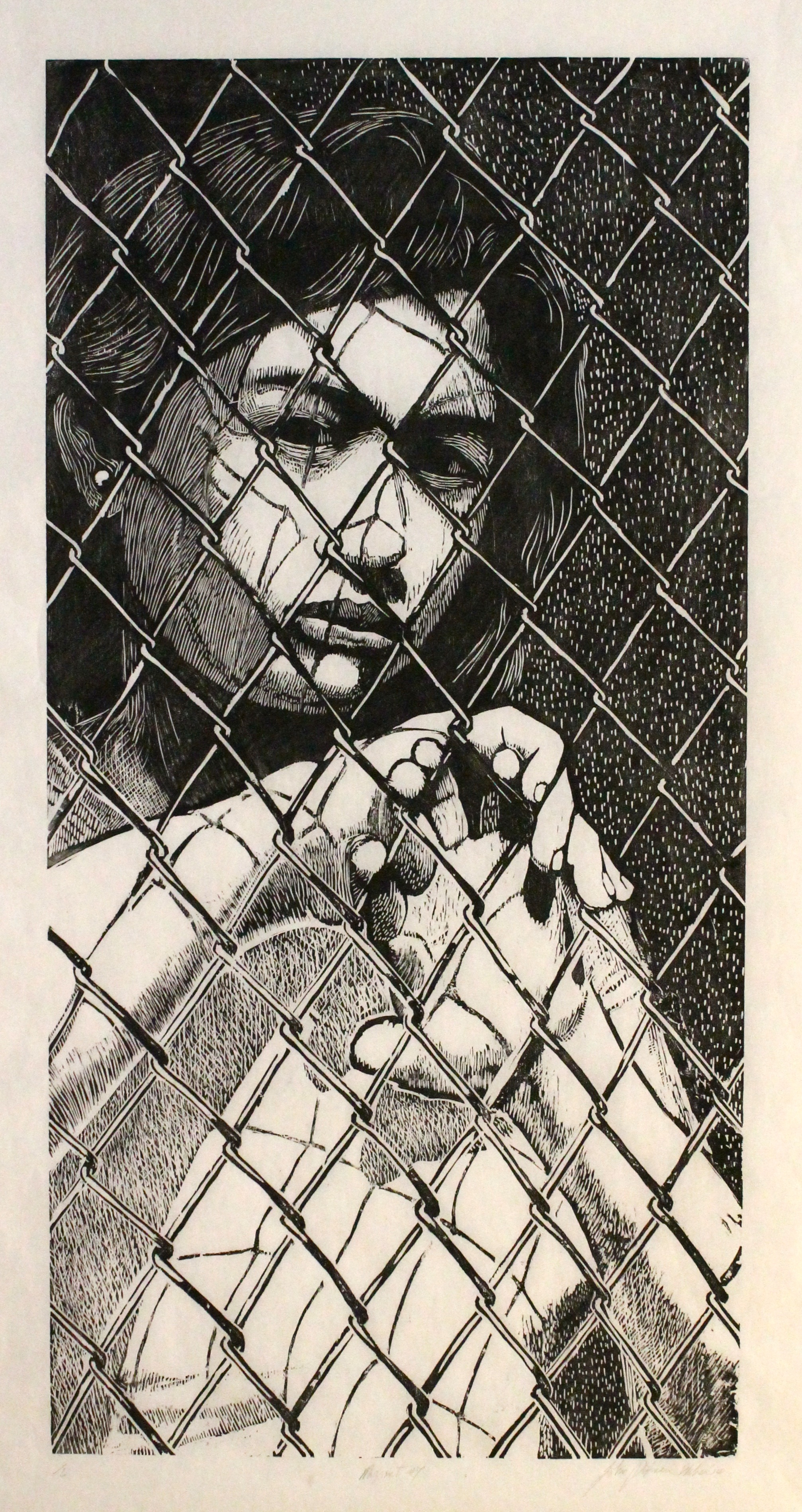 John Pitman Weber, Fences and Migrants: woodcut prints